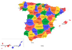 Provincial map of Spain